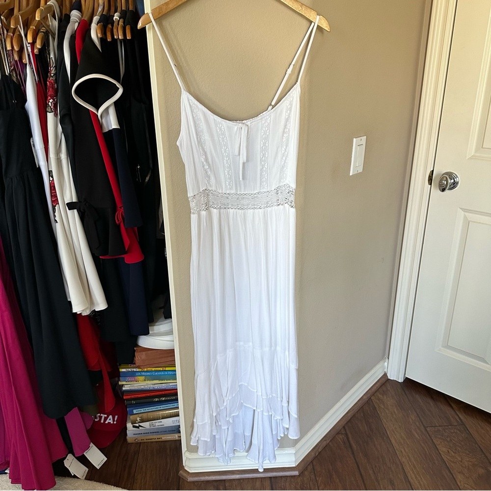 Abercrombie & Fitch White Lace Midi Sundress size large dress